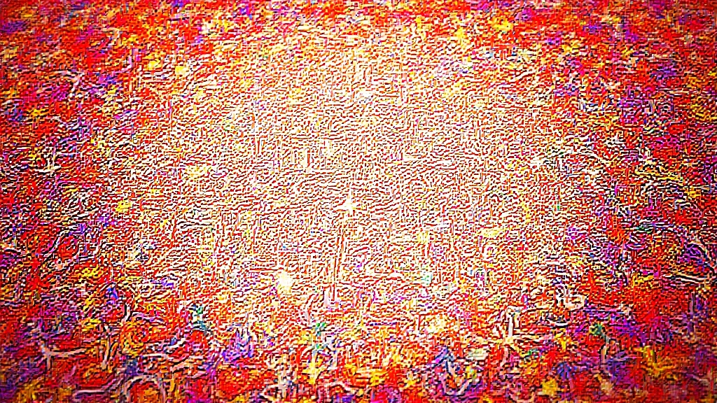 A variety of colorful drawings and coloring tools, featuring vibrant abstract designs scattered on a desk.