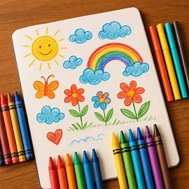 crayons and markers